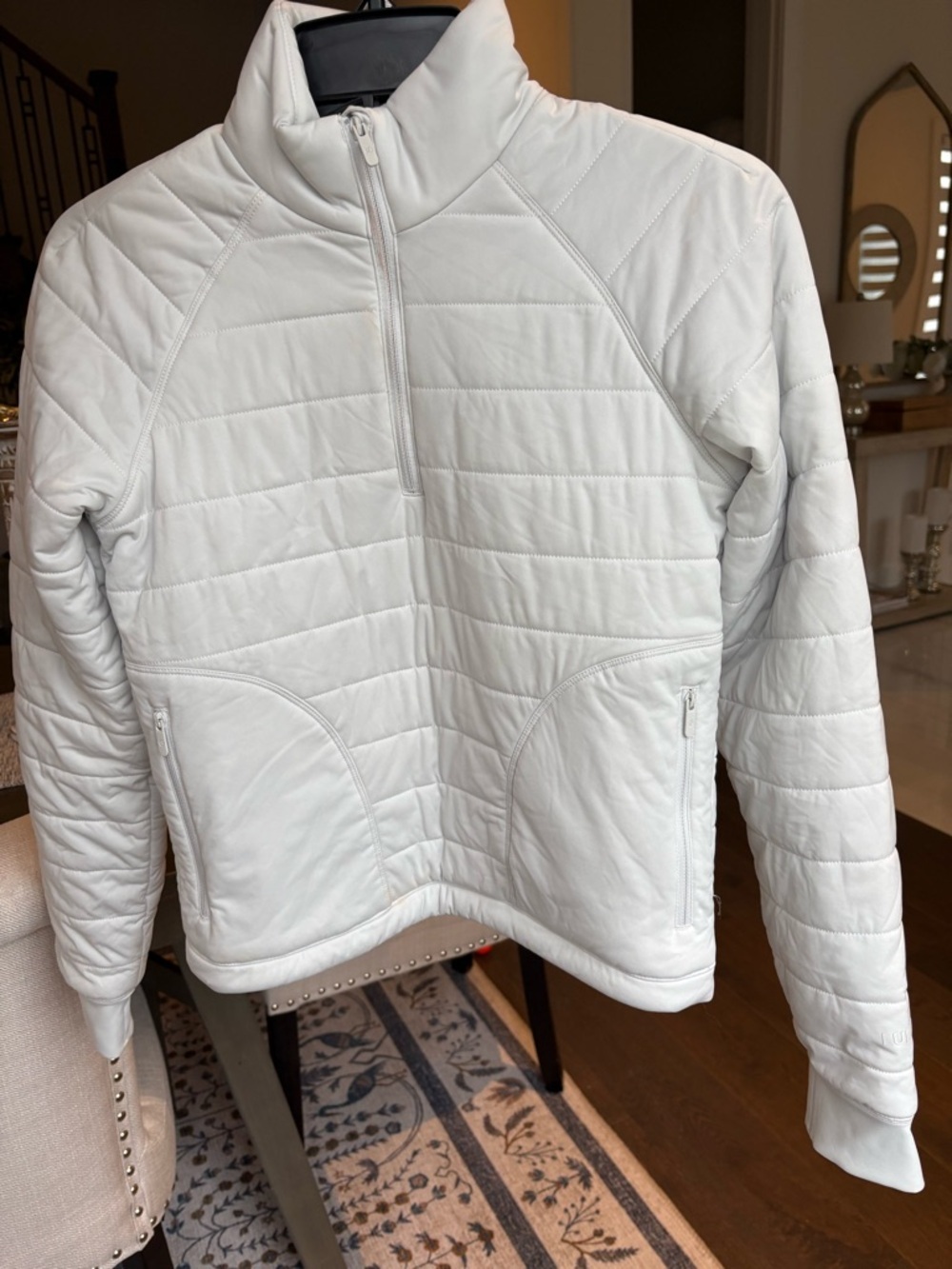 Lululemon Dynamic Movement Half-Zip in Vapor - Size 2 Quilted Puff Pullover - Picture 4 of 9